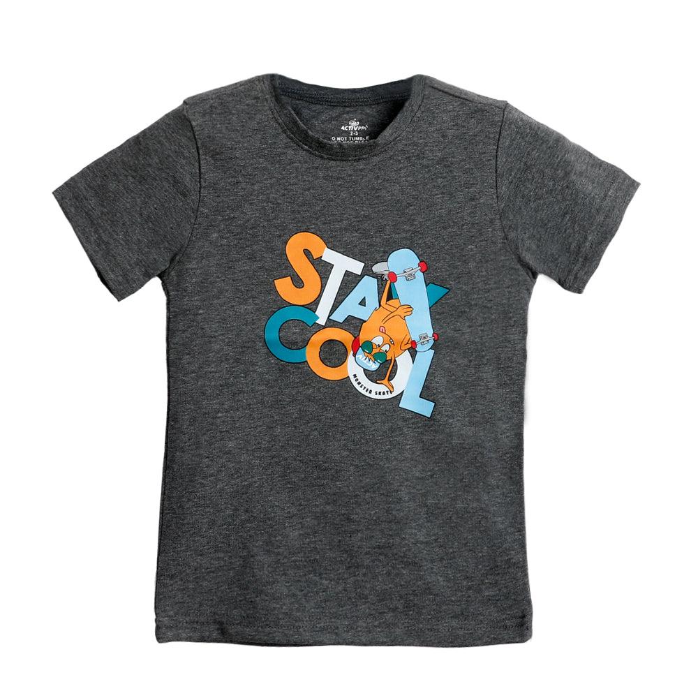 ACTIV GRAPHIC R.NECK T-SHIRT - CHARCOAL TSSS23-28969 Activ Abou Alaa