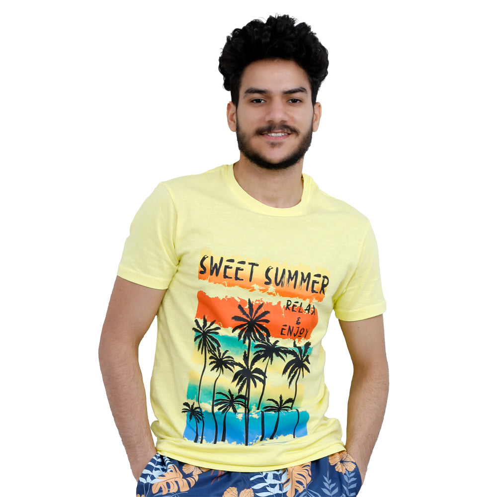 ACTIV HAWAII R.NECK T-SHIRT - YELLOW TSSS23-29037 Activ Abou Alaa