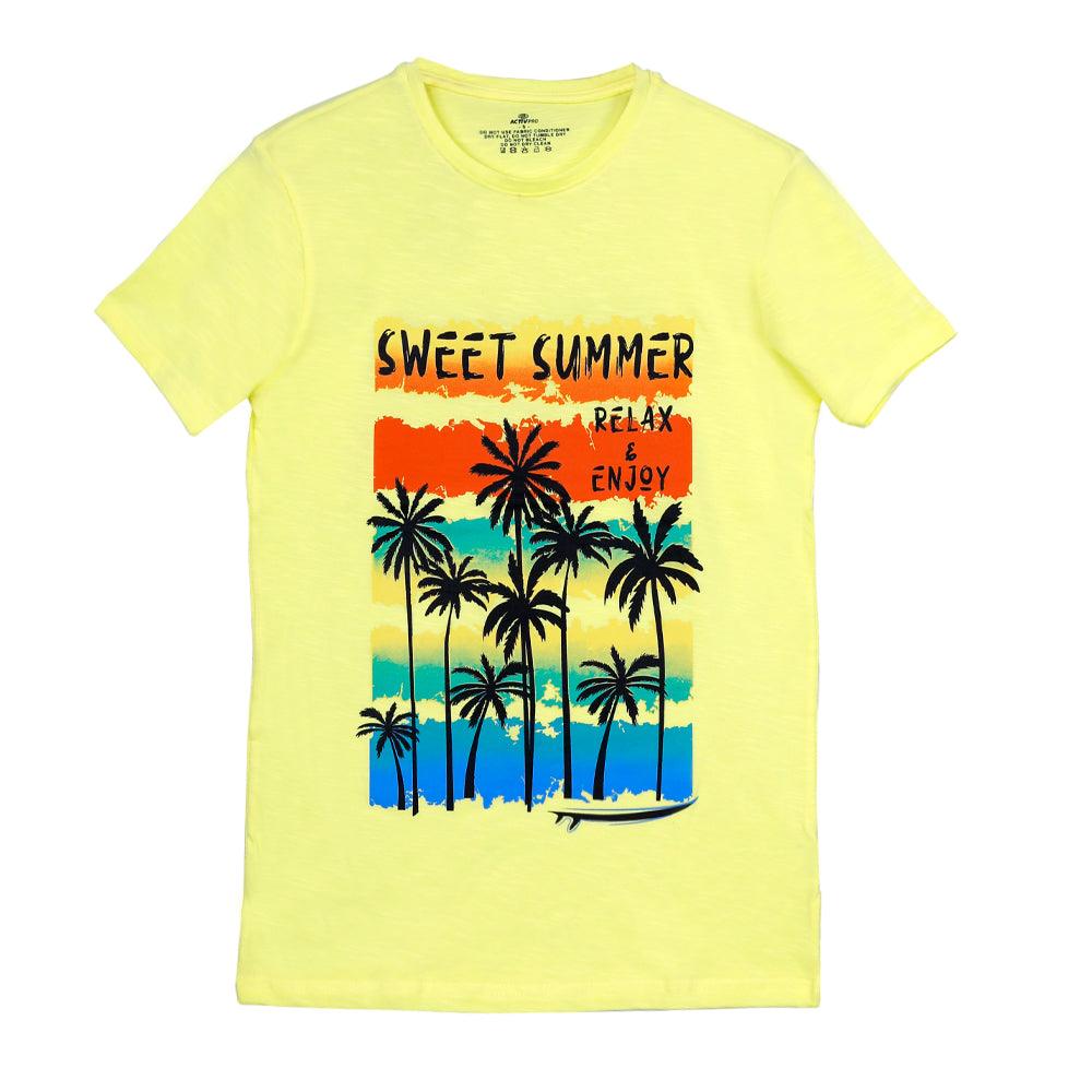 ACTIV HAWAII R.NECK T-SHIRT - YELLOW TSSS23-29037 Activ Abou Alaa