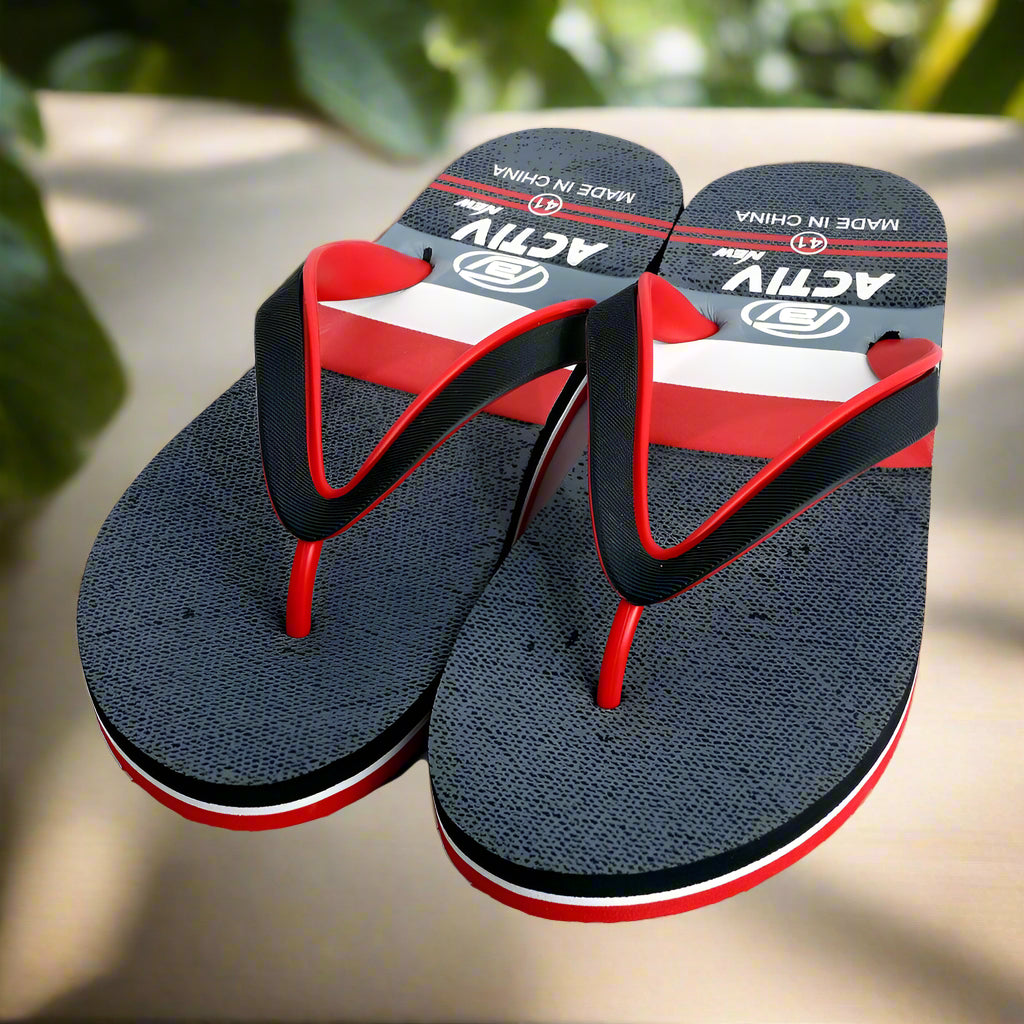 ACTIVNEW MEN'S FLIP FLOP - BLK*RED 20227386 Activ Abou Alaa