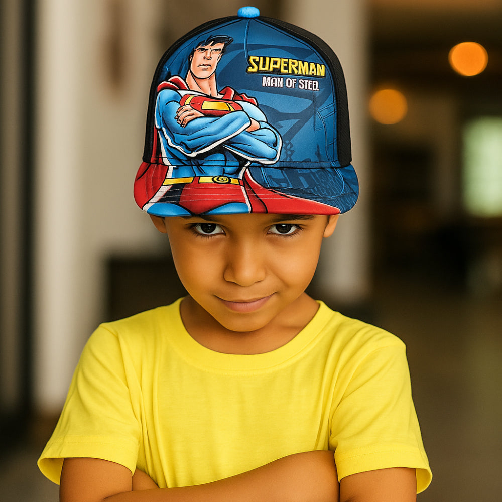 SUPERMAN BOY'S SNAP CAP - BLACK - Activ Abou Alaa
