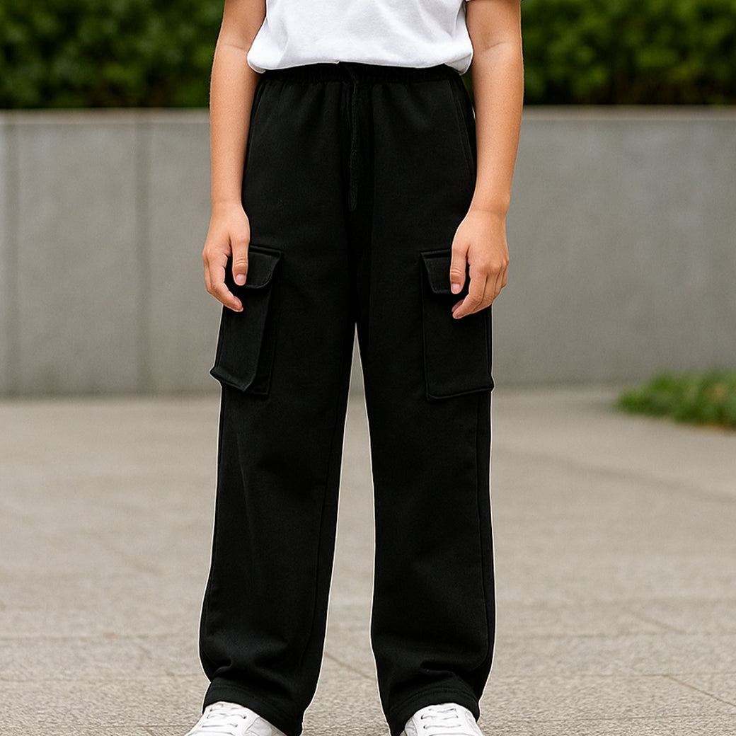 ACTIV BASIC BAGGY SWEATPANTS - BLACK