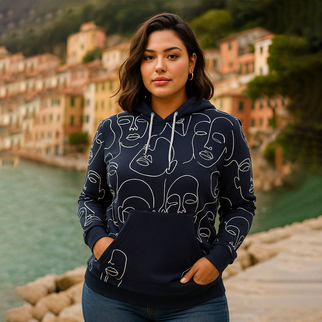 ACTIV 4-ZIPPER HOODIE SWEATSHIRT - NAVY