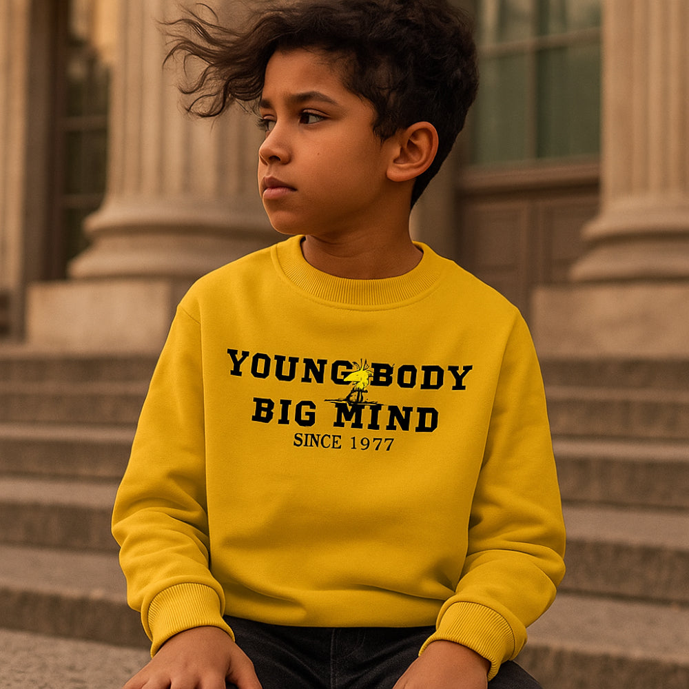 ACTIV GRAPHIC R.NECK SWEATSHIRT - MUSTARD - Activ Abou Alaa