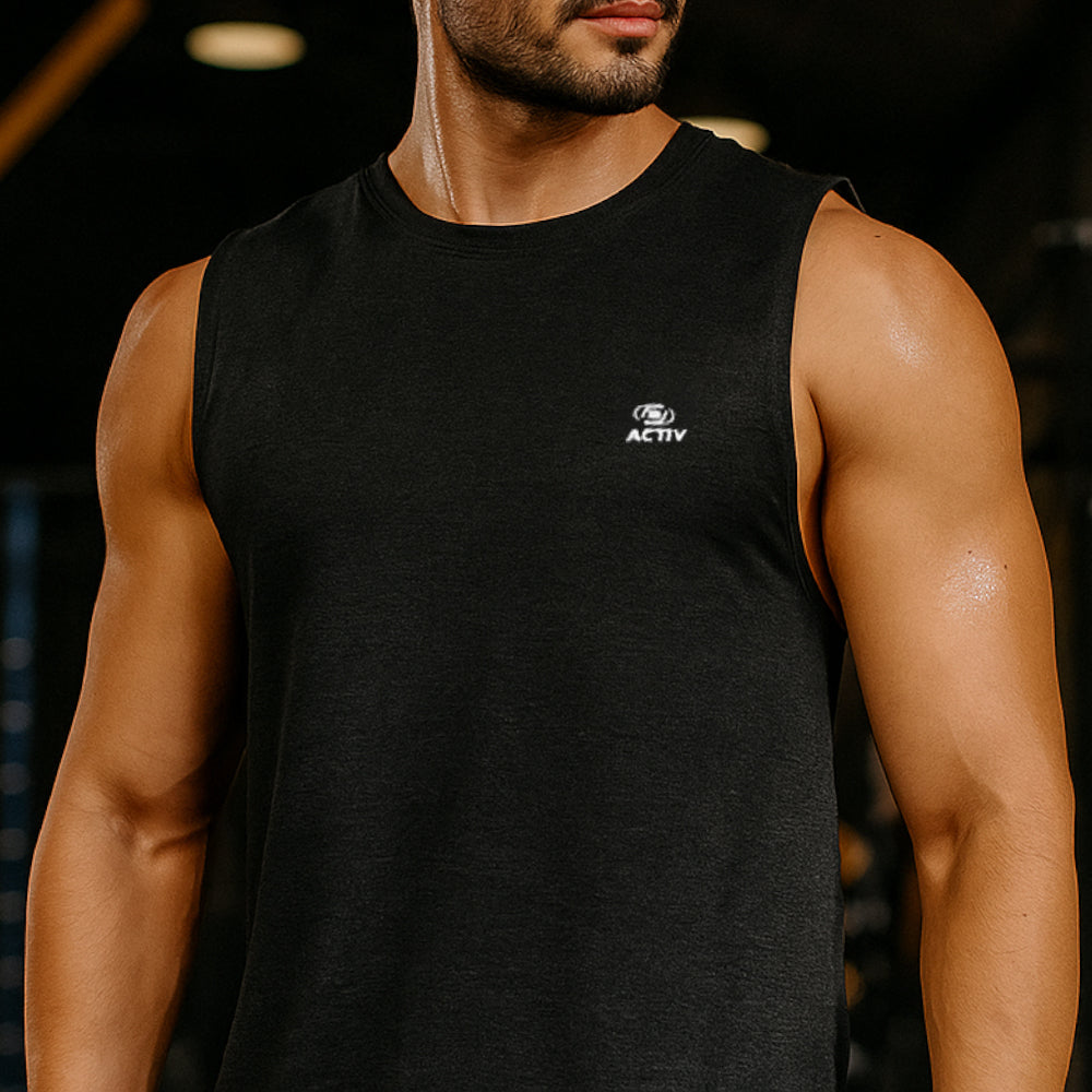 ACTIV BASIC SPORTS TANKTOP - BLACK - Activ Abou Alaa