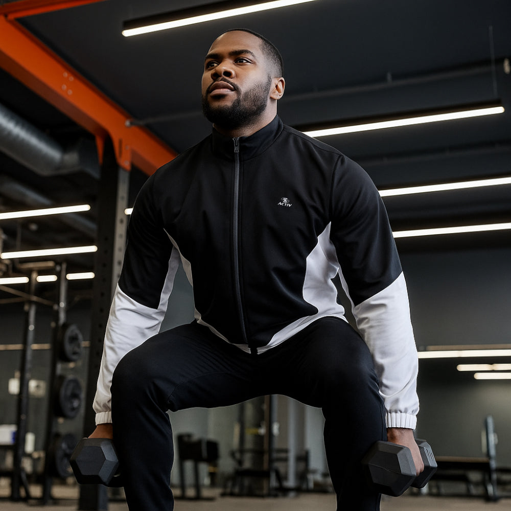ACTIV CROW ZIPPER TRACKSUIT - BLACK - Activ Abou Alaa