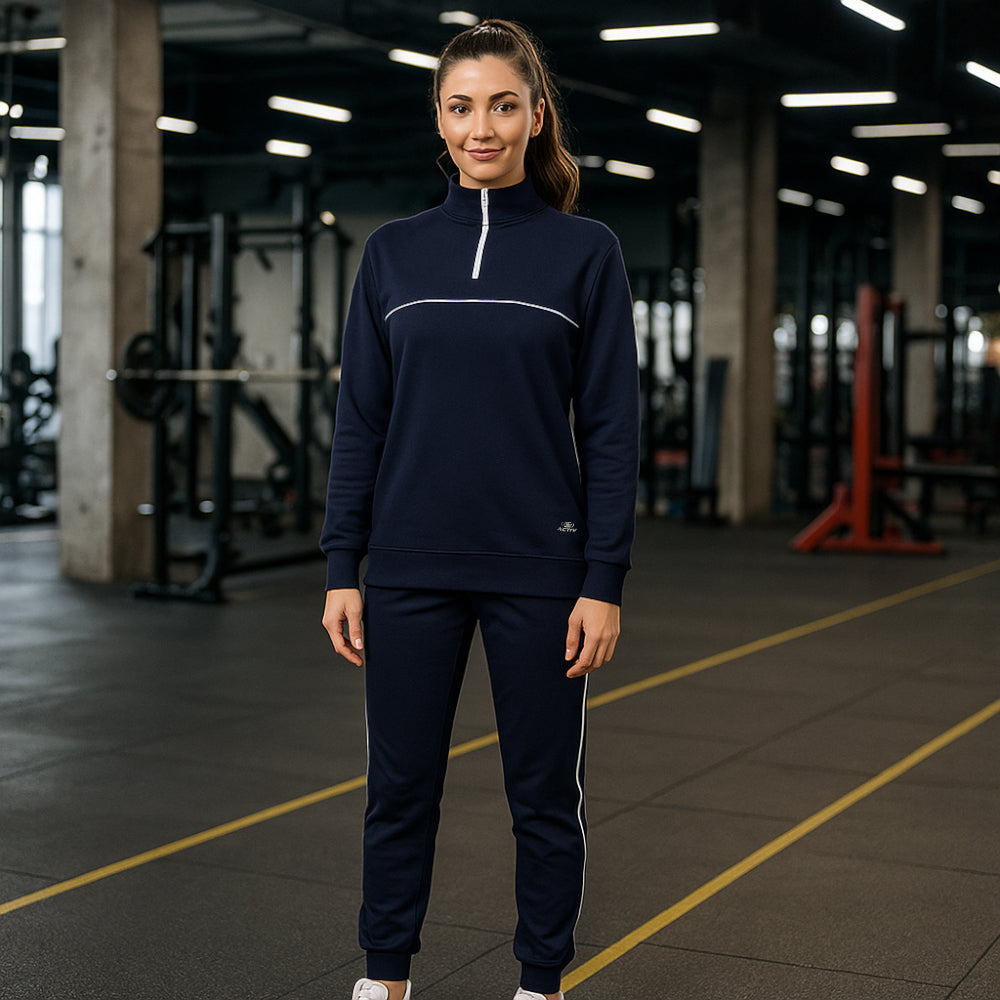 ACTIV WOMEN H-ZIPPER TRACKSUIT - NAVY - Activ Abou Alaa