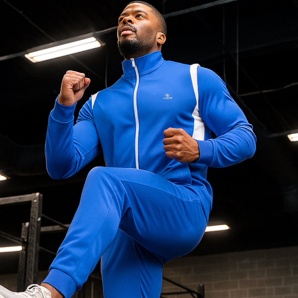 ACTIV CROW ZIPPER TRACKSUIT - Royal*White - Activ Abou Alaa