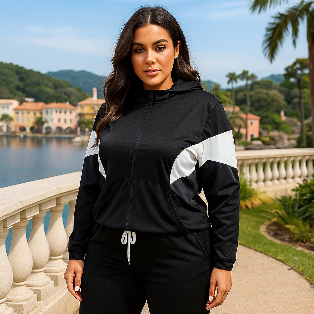 ACTIV CROW ZIPPER TRACKSUIT - BLACK - Activ Abou Alaa