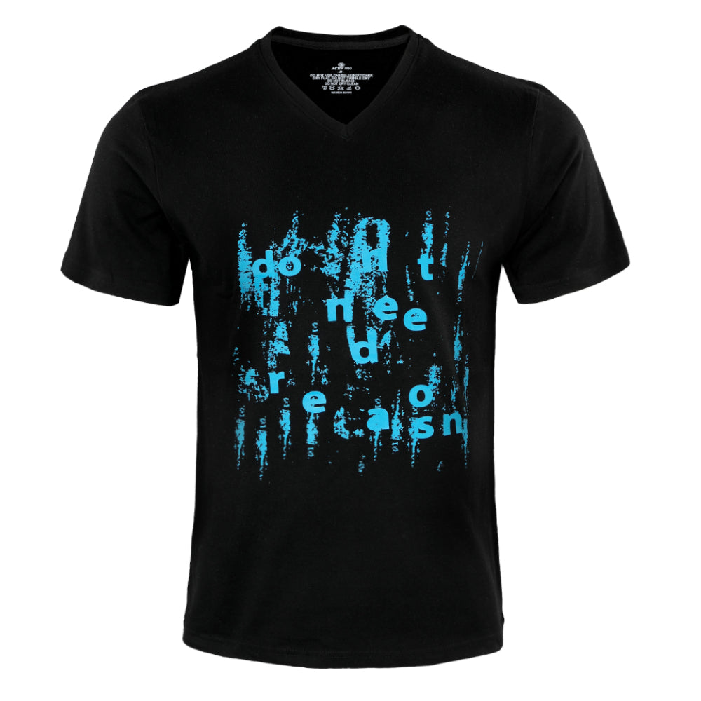 ACTIV GRAPHIC V.NECK T-SHIRT - BLACK - Activ Abou Alaa