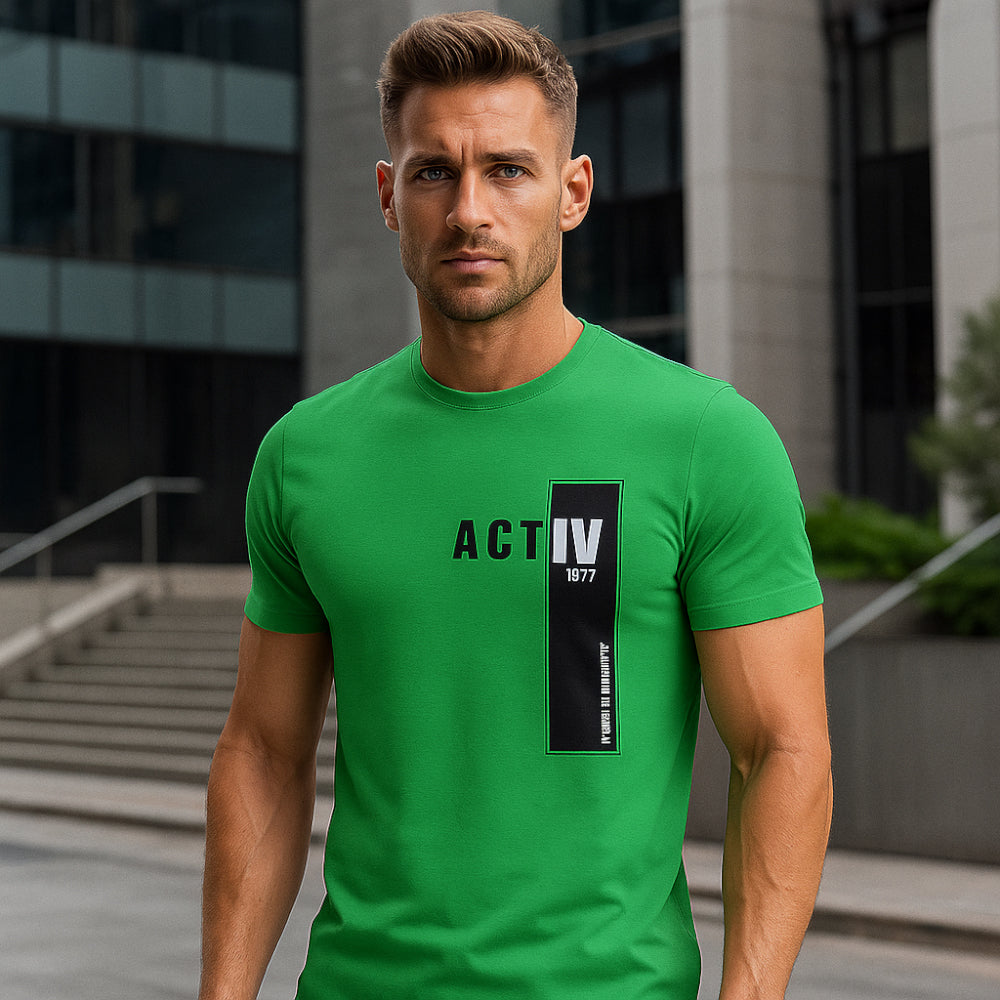 ACTIV GRAPHIC R.NECK T-SHIRT - GREEN