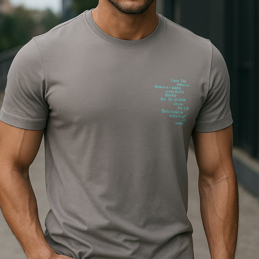 ACTIV PRINT R.NECK T-SHIRT - D.GREY - Activ Abou Alaa