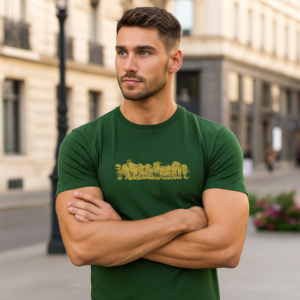 ACTIV EMB R.NECK T-SHIRT - D.OLIVE