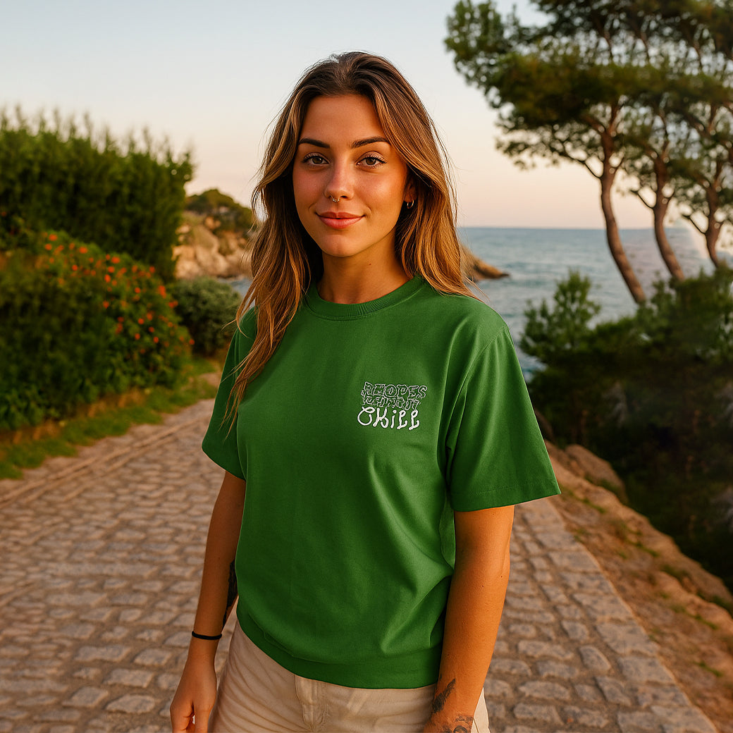 ACTIV GRAPHIC R.NECK OVRSIZE T-SHIRT - D.OLIVE