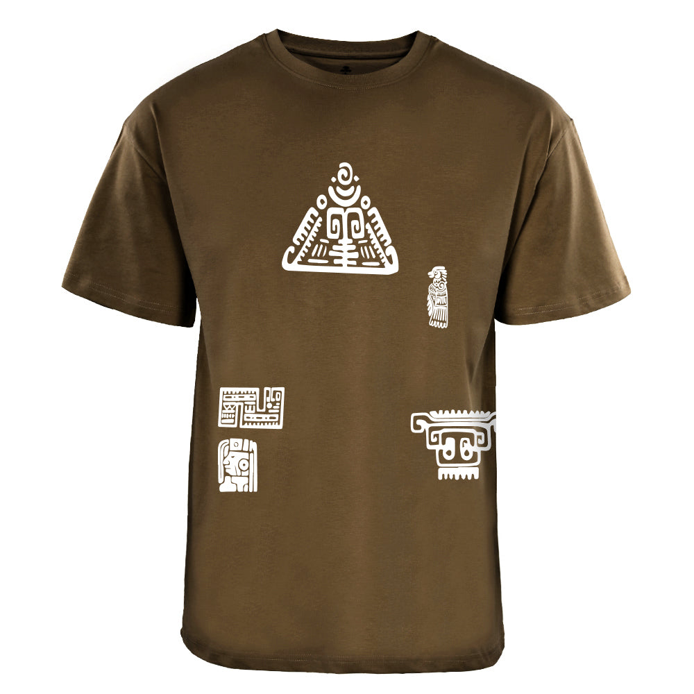 ACTIV GRAPHIC R.NECK -OVRSIZE T-SHIRT - BROWN - Activ Abou Alaa