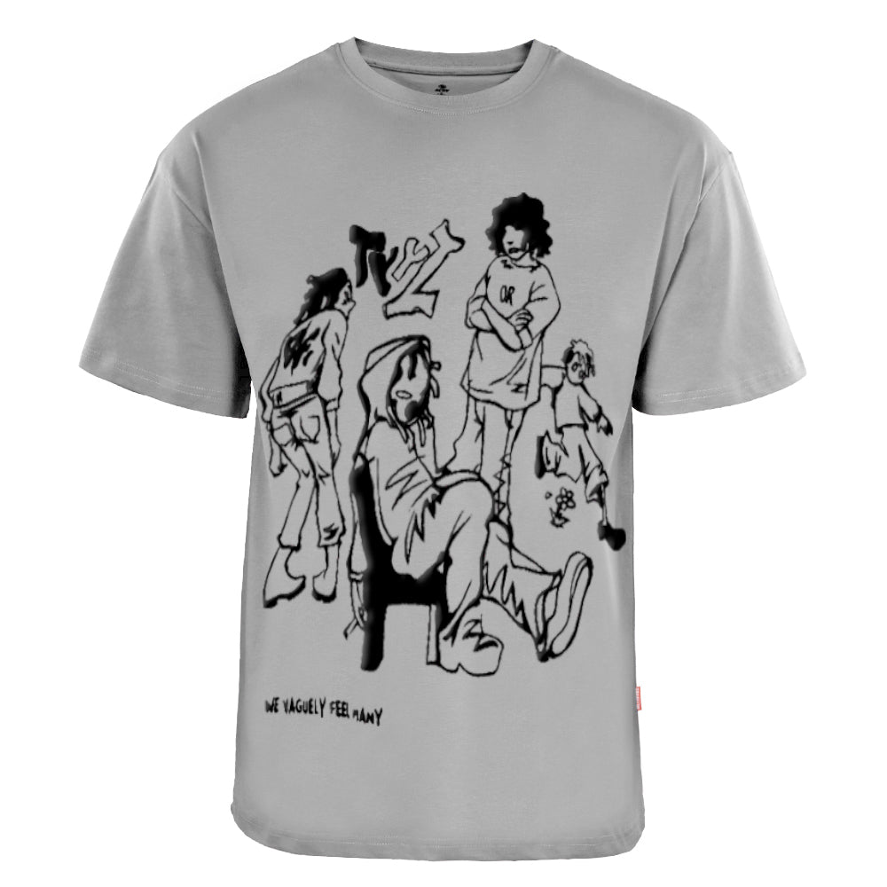 ACTIV GRAPHIC R.NECK -OVRSIZE T-SHIRT - GREY - Activ Abou Alaa