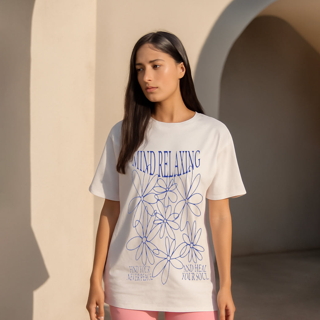 ACTIV GRAPHIC R.NECK -OVRSIZE T-SHIRT - WHITE - Activ Abou Alaa