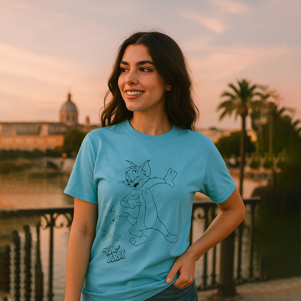 ACTIV GRAPHIC R.NECK -OVRSIZE T-SHIRT - BABYBLUE