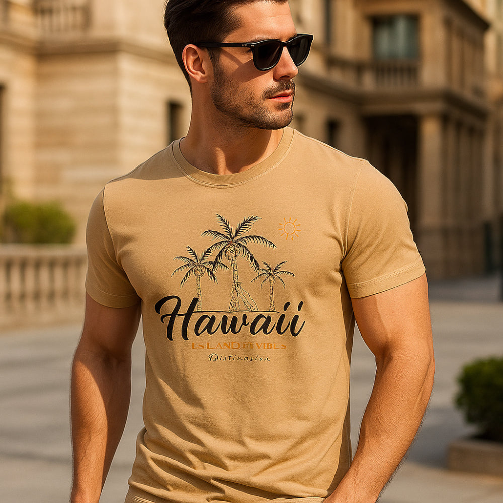 ACTIV HAWAII R.NECK T-SHIRT - BEIGE