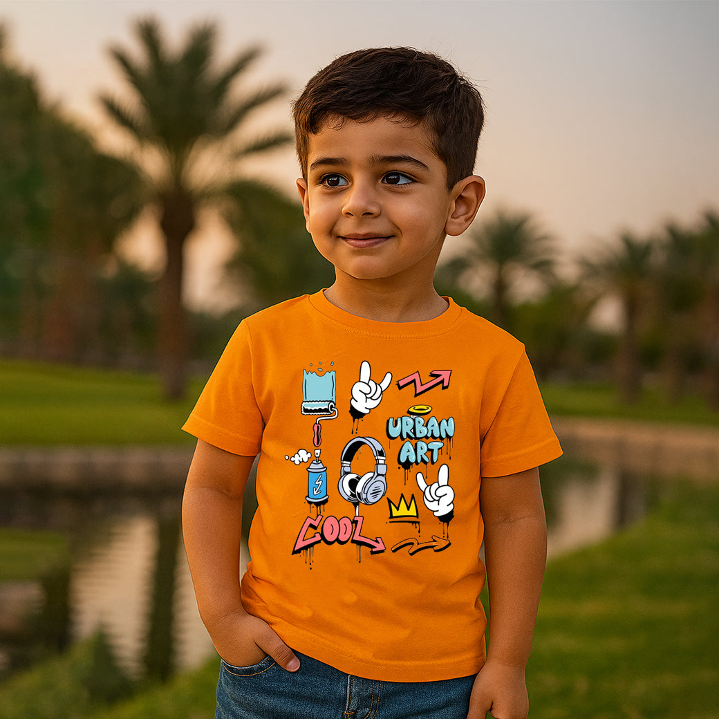 ACTIV GRAPHIC R.NECK T-SHIRT - ORANGE