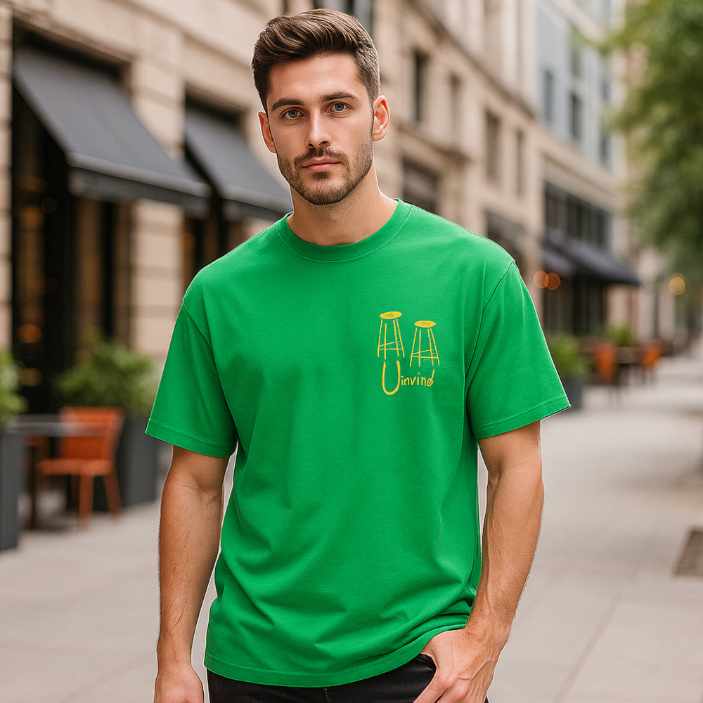 ACTIV EMB R.NECK T-SHIRT OVERSIZE - GREEN