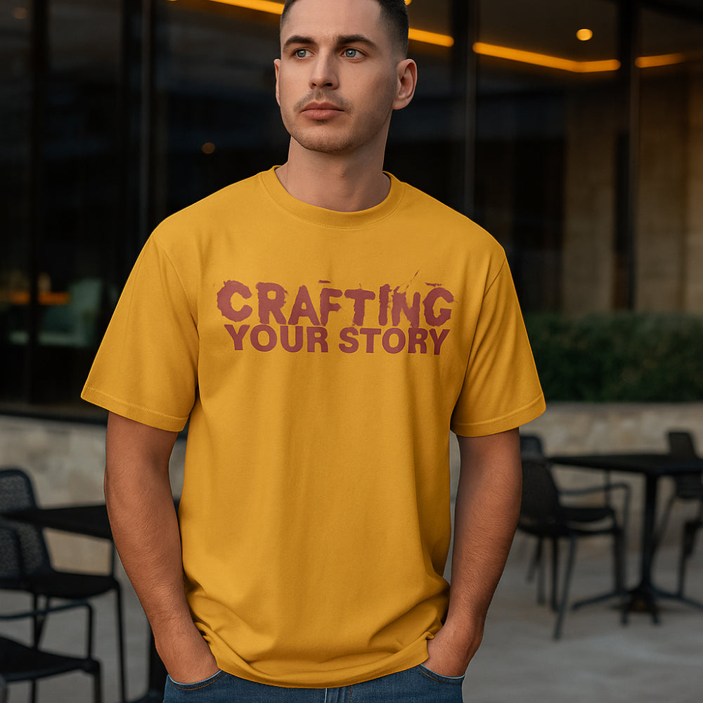 ACTIV GRAPHIC R.NECK -OVRSIZE T-SHIRT - MUSTARD