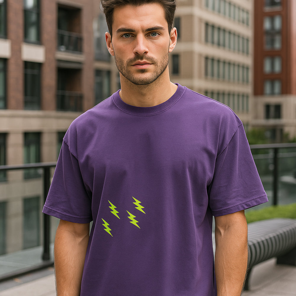 ACTIV GRAPHIC R.NECK -OVRSIZE T-SHIRT - PURPLE