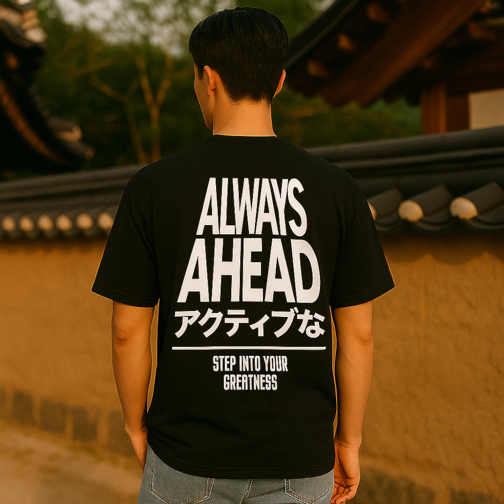 ACTIV GRAPHIC R.NECK -OVRSIZE T-SHIRT - BLACK