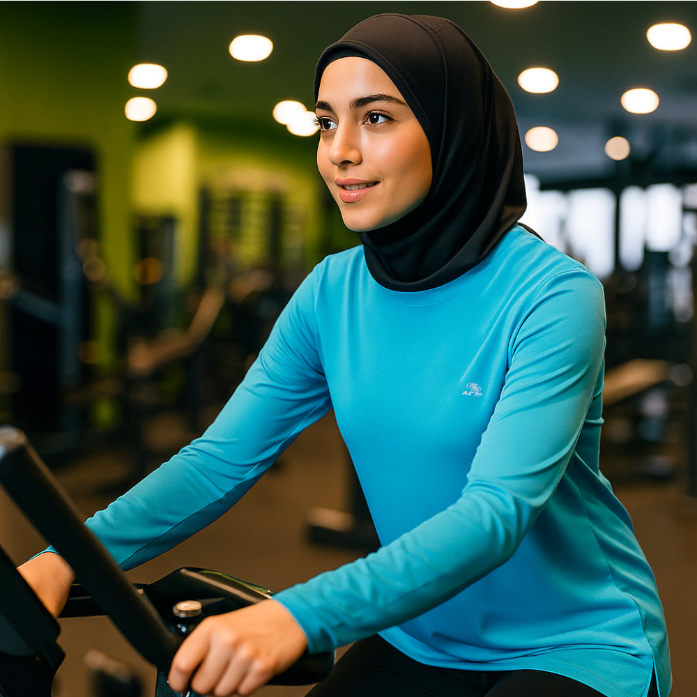 ACTIV BASIC L.S T-SHIRT - TURQUOIS - Activ Abou Alaa