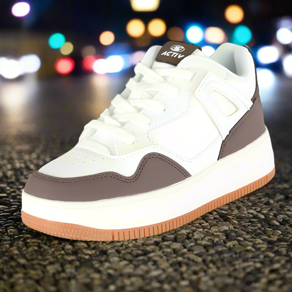 White and brown sneaker