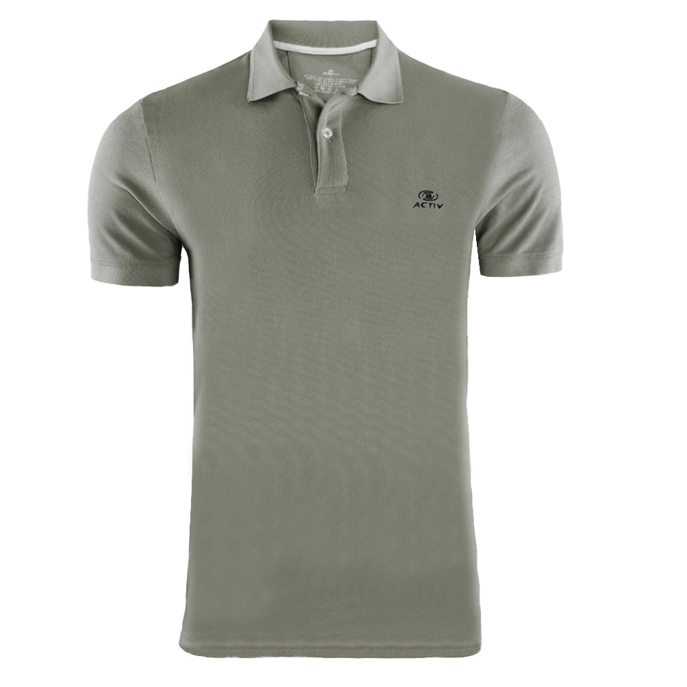 ACTIV EMB CASUAL POLO - D.GREY