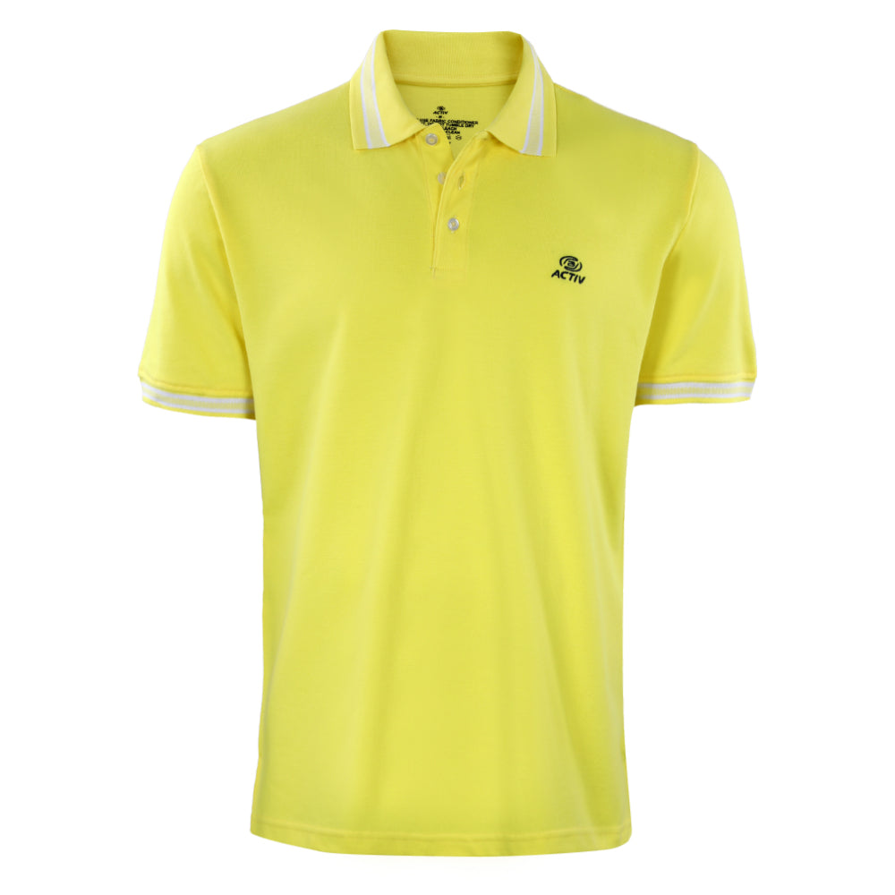 ACTIV EMB CASUAL POLO - YELLOW