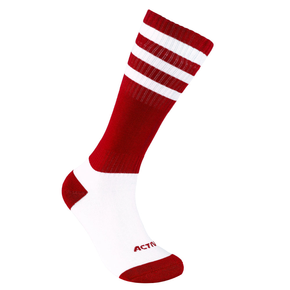 ACTIV H-TOWEL SOCCER SOCKS - RED*WHIT