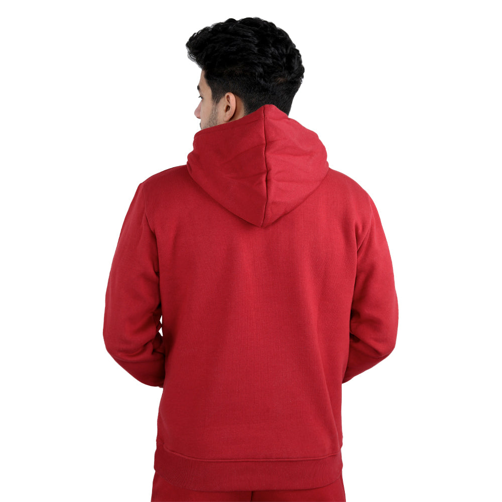 ACTIV PRINT HOODIE SWEATSHIRT - BURGUNDY
