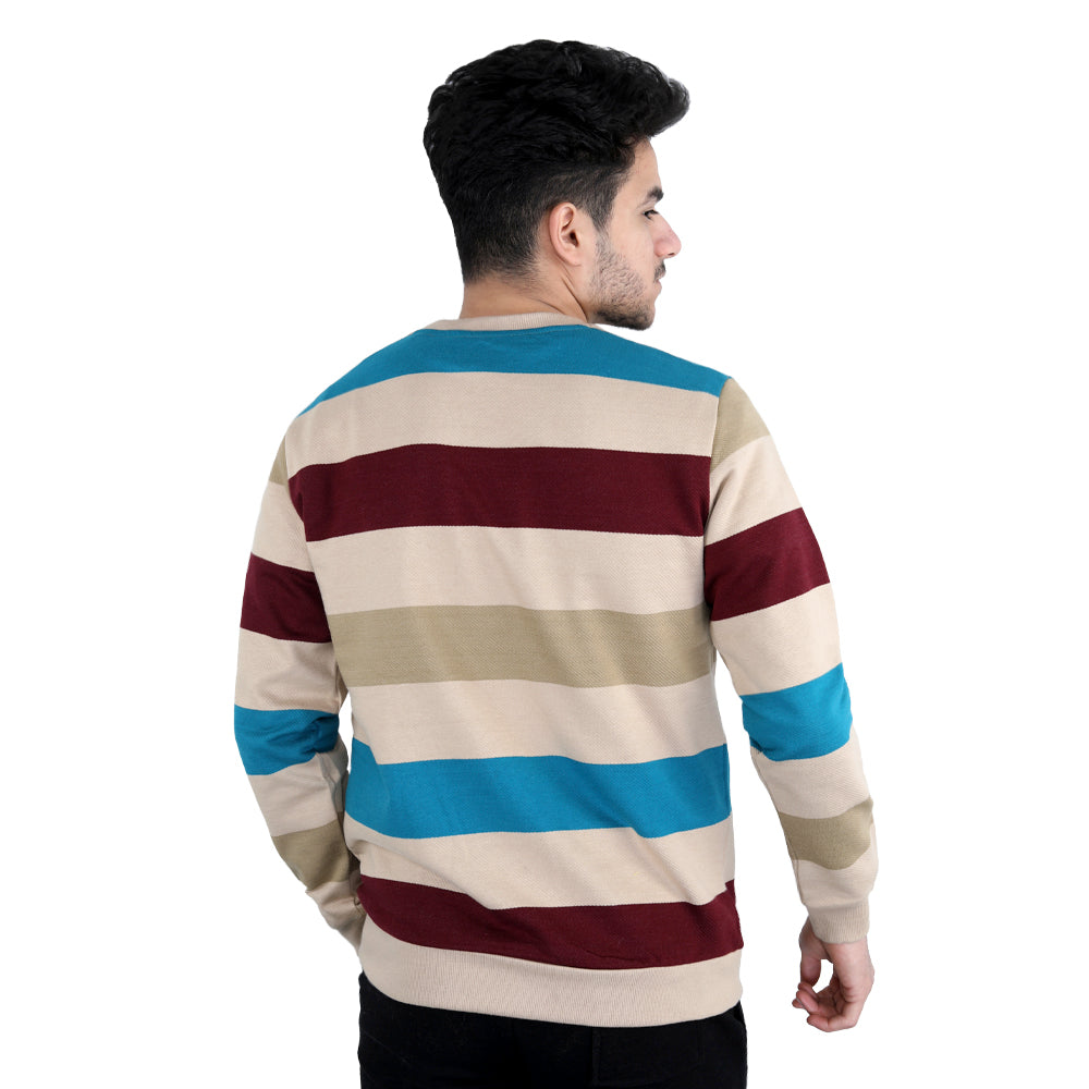 ACTIV STRIPPED R.NECK SWEATSHIT - Burgundy*Olive
