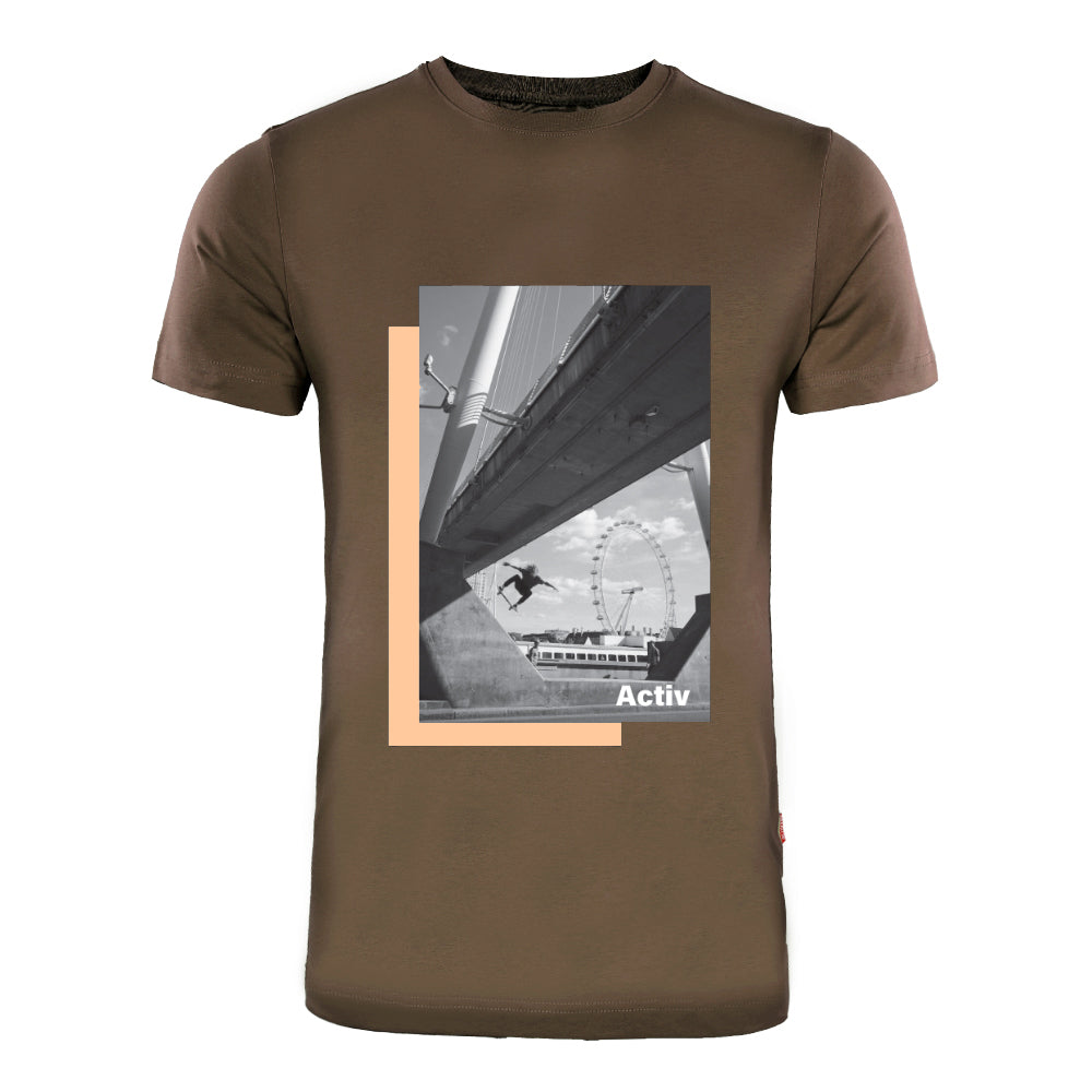 ACTIV GRAPHIC R.NECK T-SHIRT - BROWN - Activ Abou Alaa