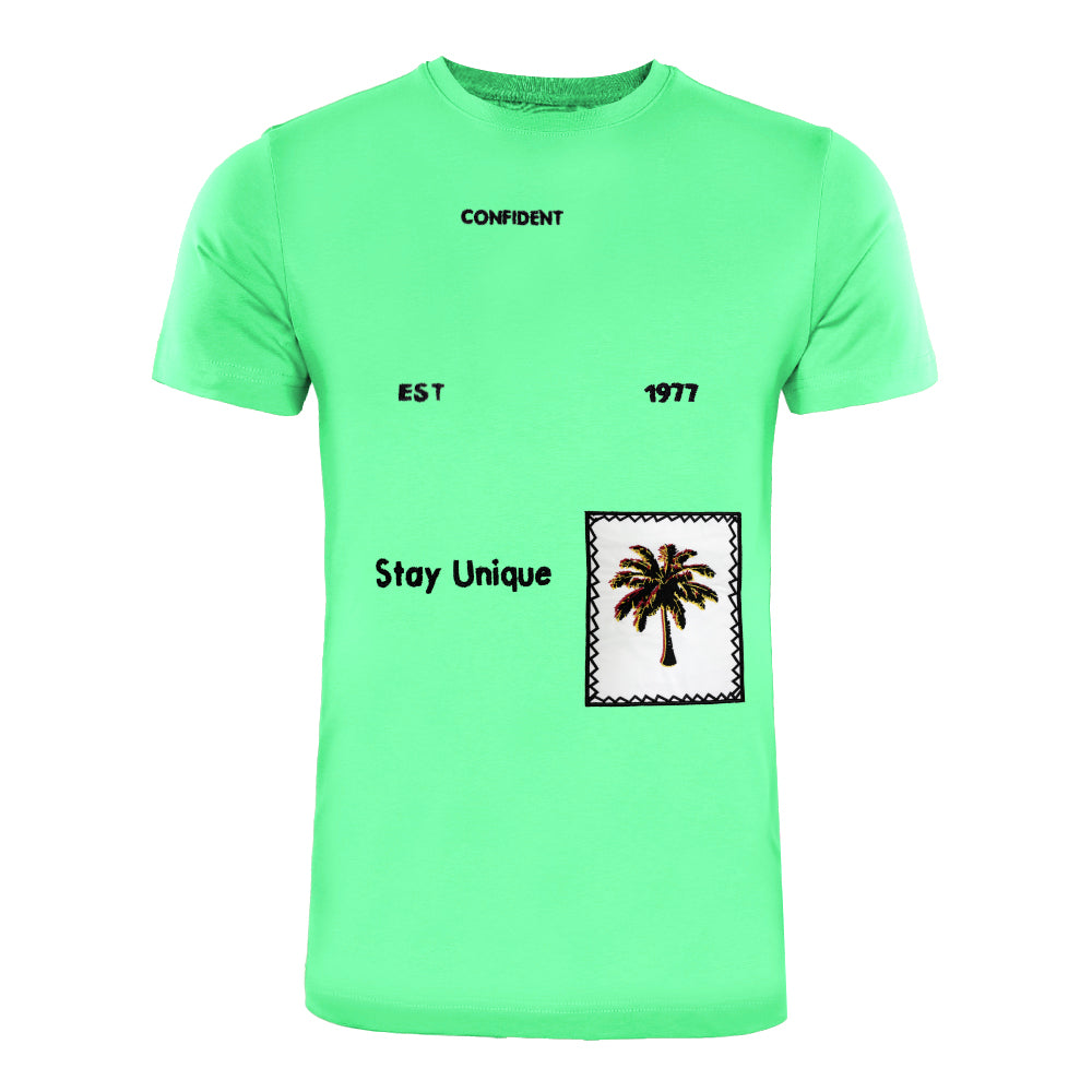 ACTIV EMB R.NECK T-SHIRT - PISTACHI