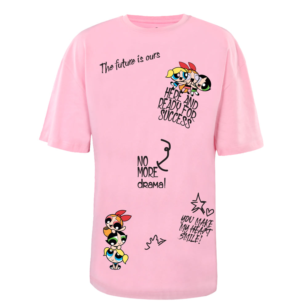 ACTIV GRAPHIC R.NECK -OVRSIZE T-SHIRT - ROSE - Activ Abou Alaa