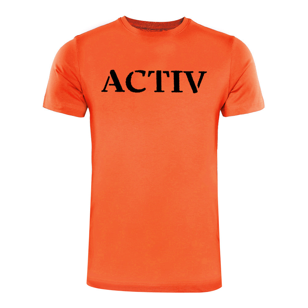 ACTIV PRINT R.NECK T-SHIRT - ORANGE