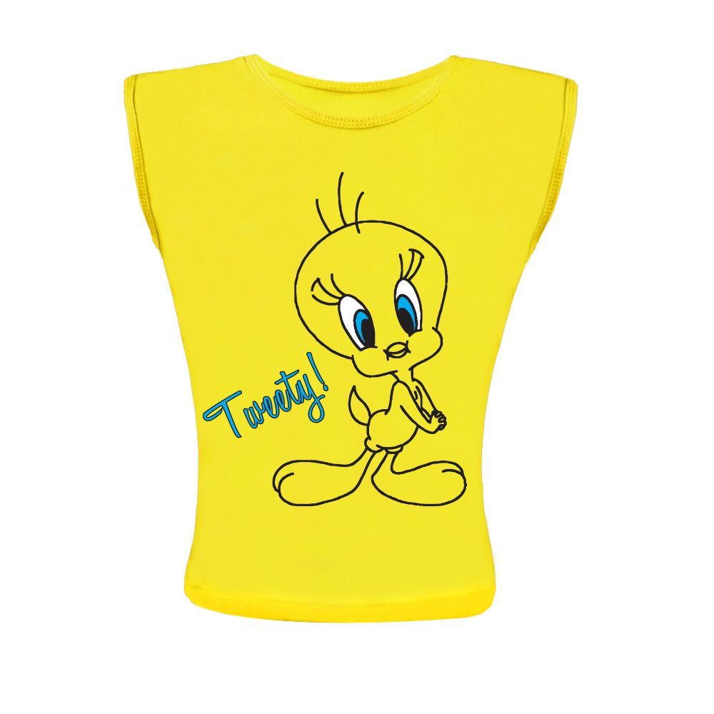 ACTIV CROP-TOP R.NECK T-SHIRT - YELLOW