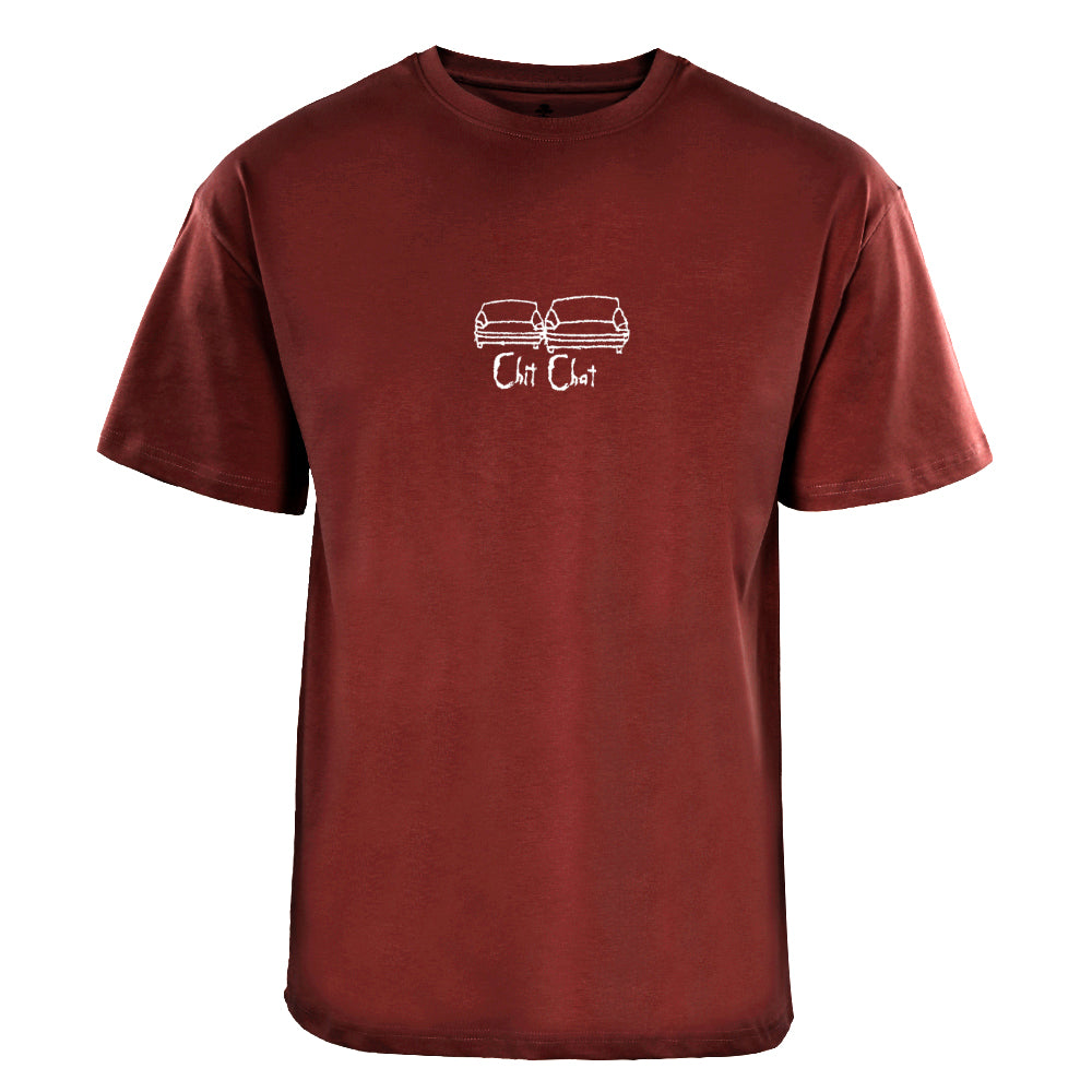 ACTIV EMB R.NECK T-SHIRT OVERSIZE - BURGUNDY