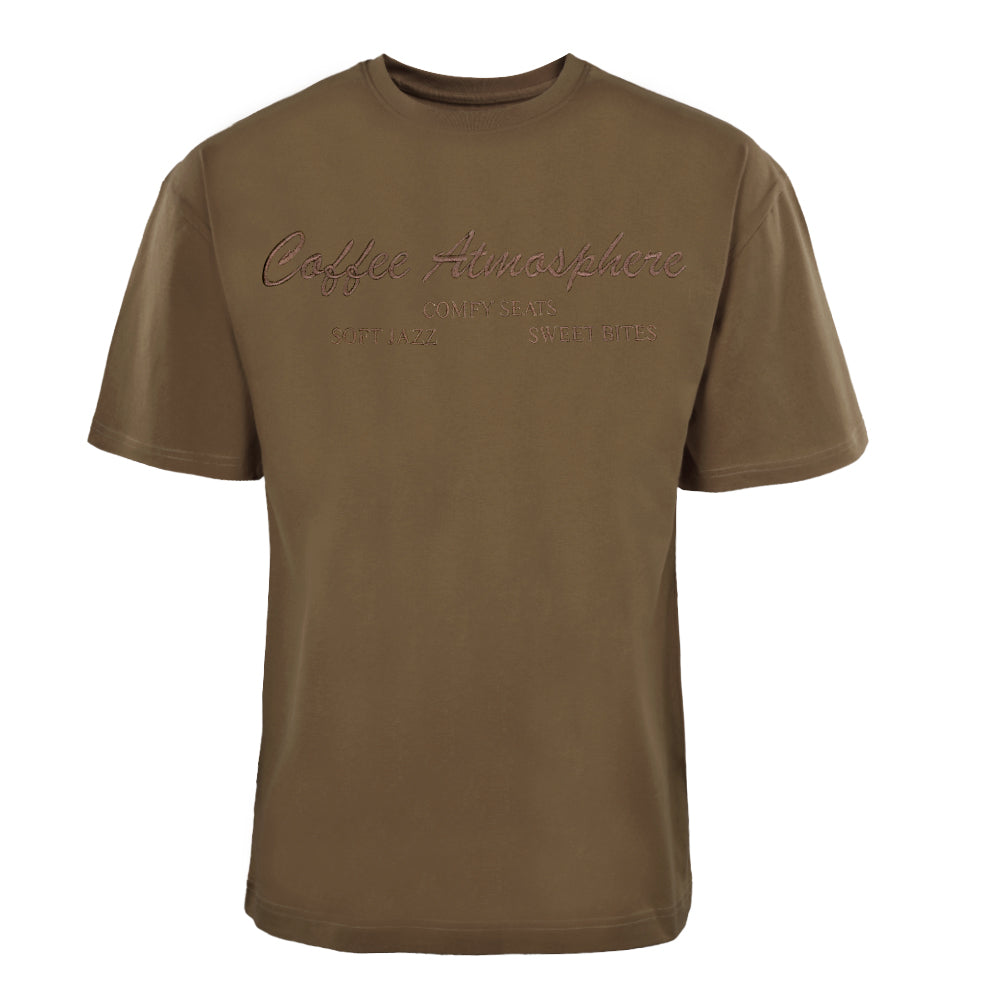 ACTIV EMB R.NECK T-SHIRT OVERSIZE - BROWN