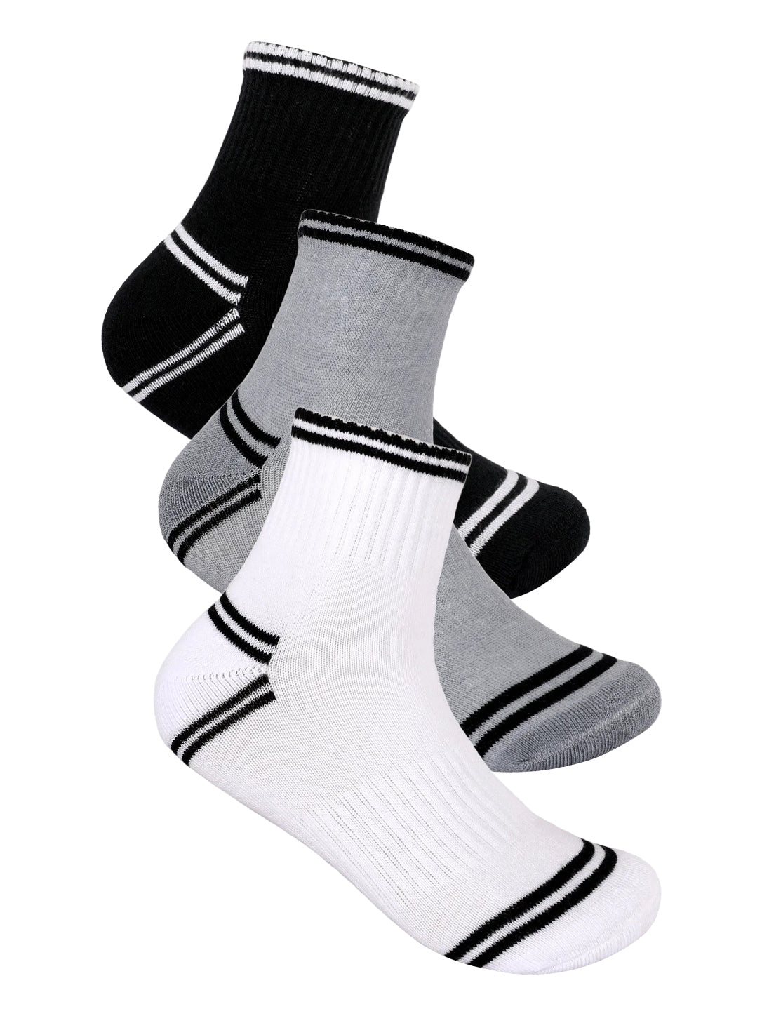 Striped Casual Crew Socks-3-Pack