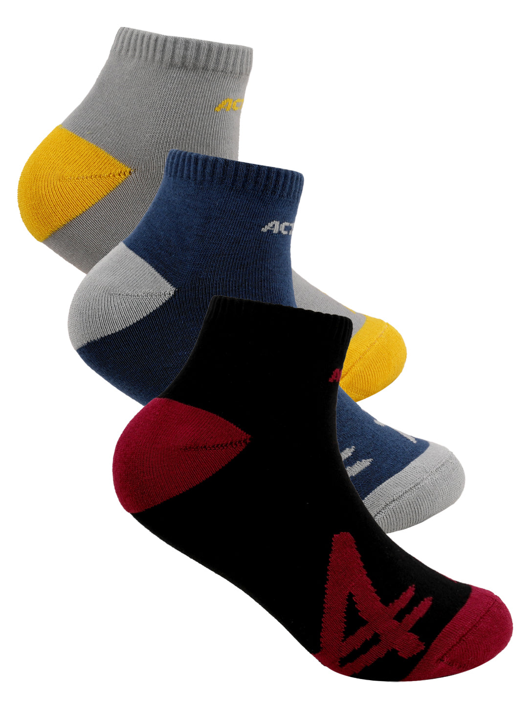 Men's Multi-Color Ankle Socks Pack (3 Pairs)