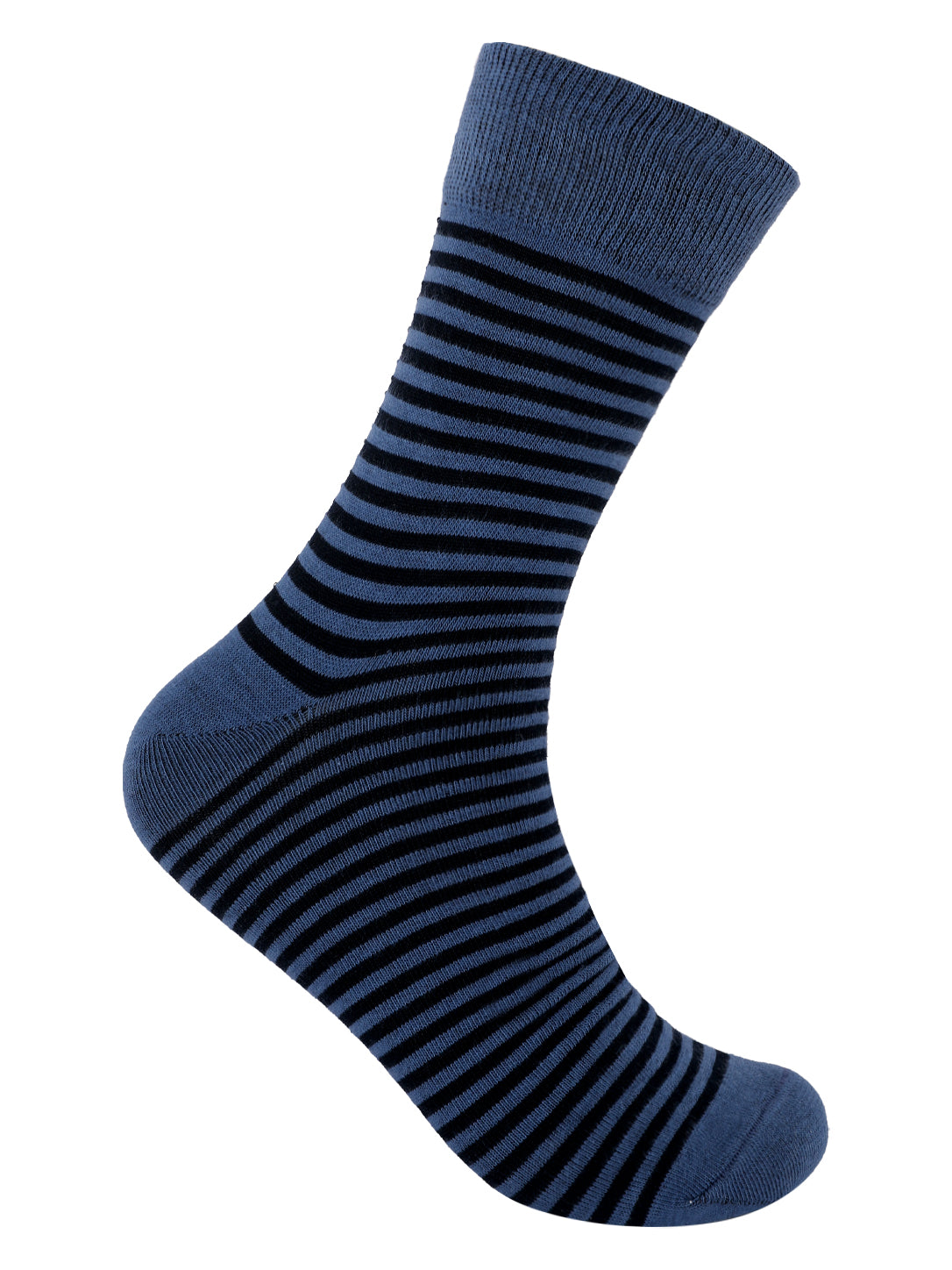 Blue and Black Striped Crew Sock