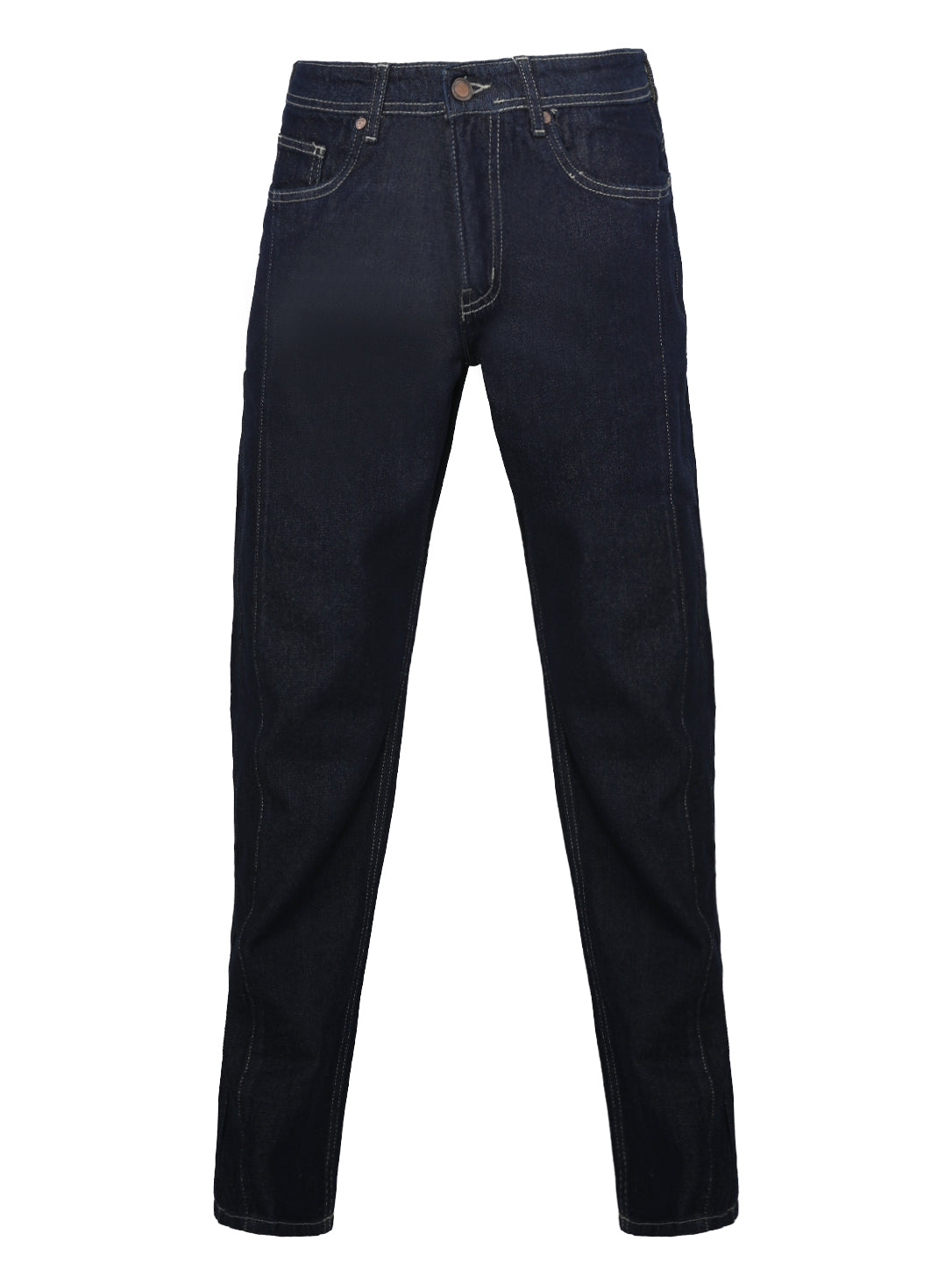 Men's Dark Indigo Straight-Fit Jeans – Classic Blue Denim Trousers