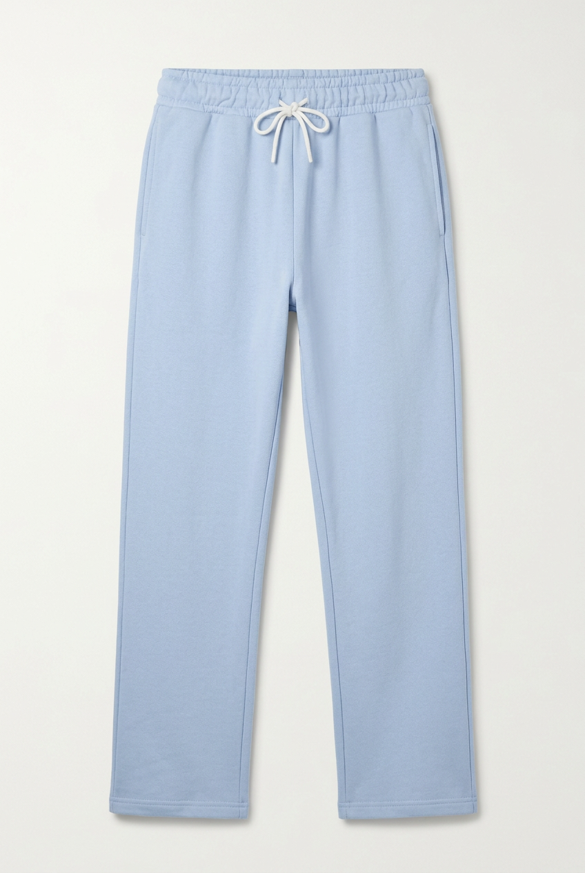 Men's Light Blue Straight-Leg Track Pants – Elastic Drawstring Waist Athletic Sweatpants