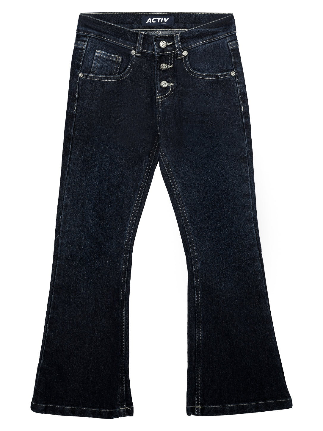 ACTIV High-Waist Dark Wash Blue Flared Denim Trousers