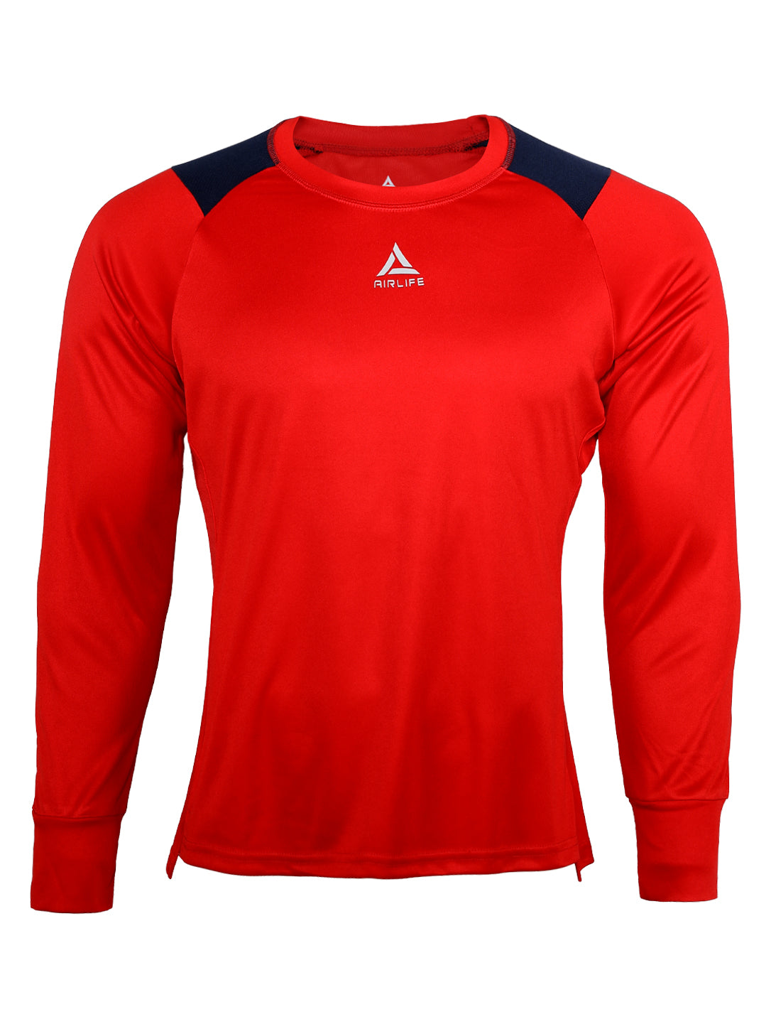 Men's Red & Navy Airlife Long-Sleeve Athletic Training Top