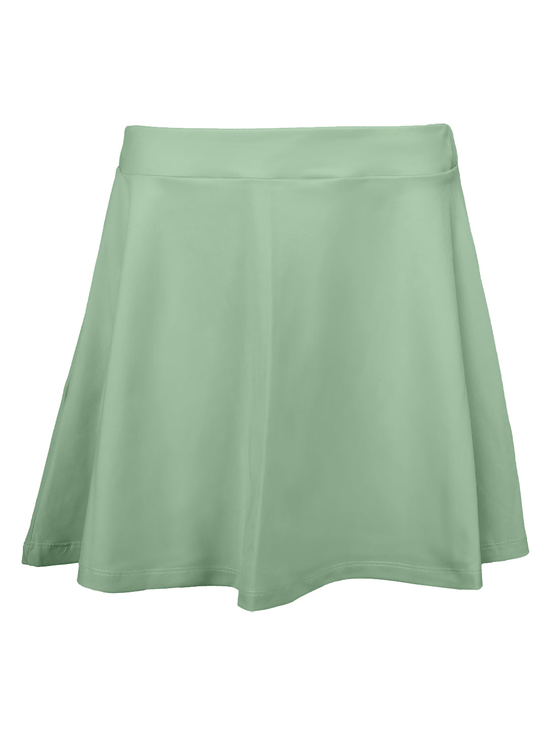 Girls' 3-Piece Full Coverage Modest Swimwear Set – Mint Green Swirl Long Sleeve Front-Zip Jumpsuit, Swim Skirt, and Turban Cap